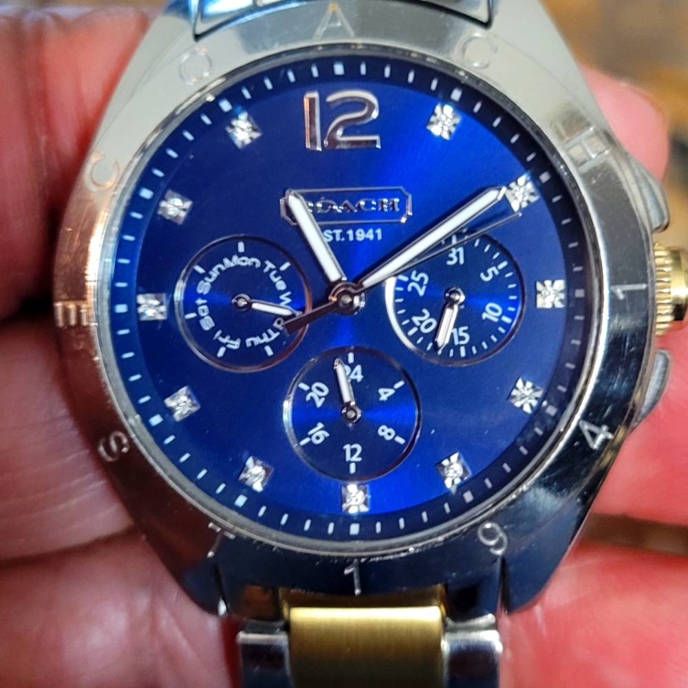 Coach Blue and Two Tone Boyfriend Watch
